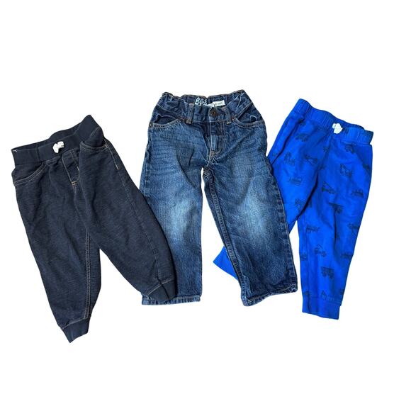 Lot of 3 pairs of 24 mos/2T Toddler/BABY Boys Pants, Carters; Baby B'gosh - Picture 1 of 12